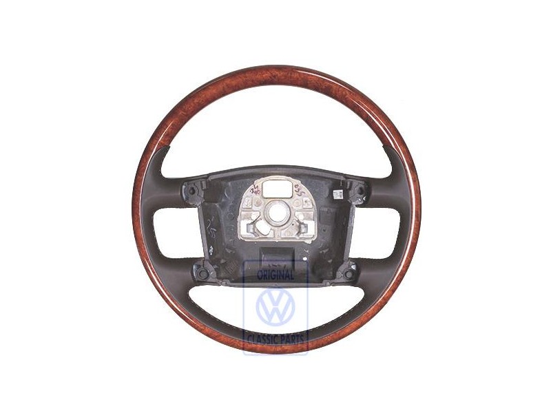 Γνήσιο VW Τιμόνι (Ξύλο/Δέρμα) Φυσικό Καφέ/Nussbaum - 3D0419091ABNKN