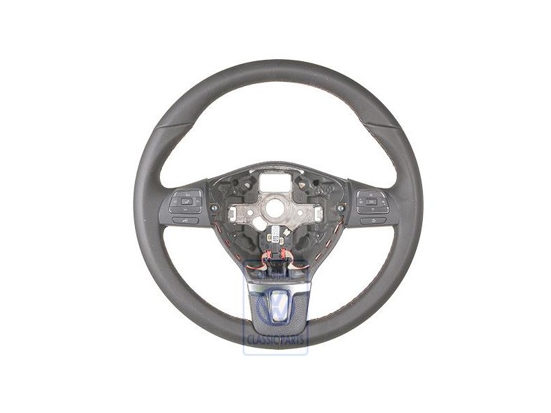 Γνήσιο VW Τιμόνι Πολλ. Λειτ. (Δέρμα) Titan Μαύρο/Sioux - 5C0419091B N0E