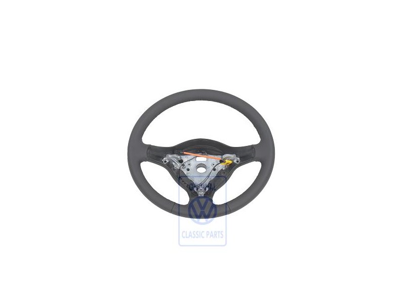 Γνήσιο VW Τιμόνι (Δέρμα) Μαύρο - 6N0419091L E74