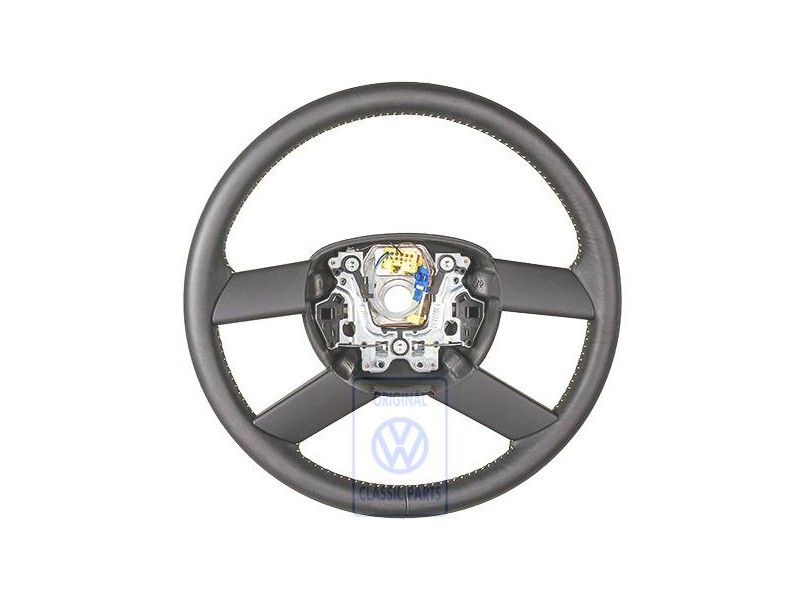 Γνήσιο VW Τιμόνι (Δέρμα) Μαύρο/Κίτρινο - 6Q0419091M HUW