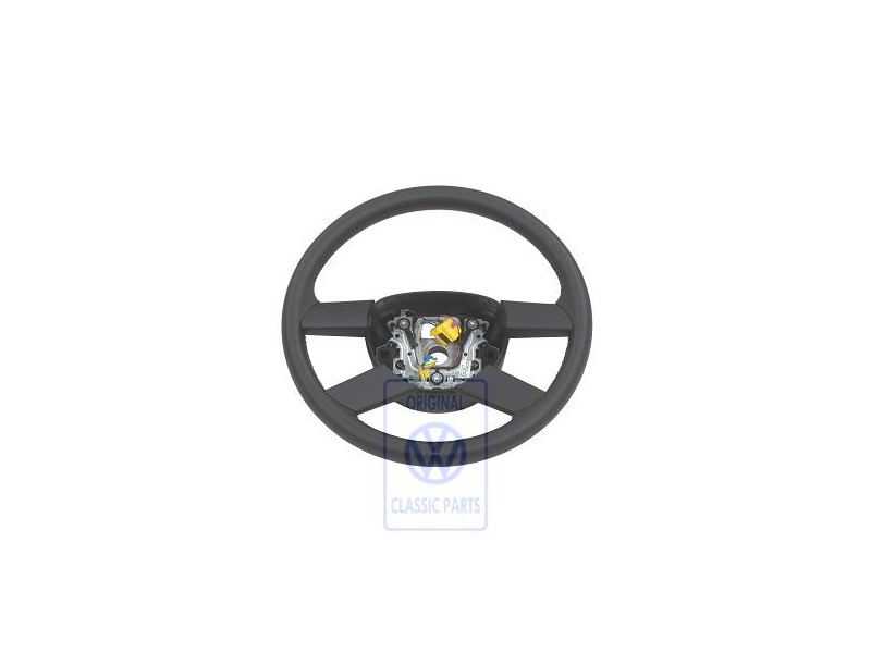 Γνήσιο VW Τιμόνι (Δέρμα) Μαύρο / Κόκκινο - 6Q0419091M HYL