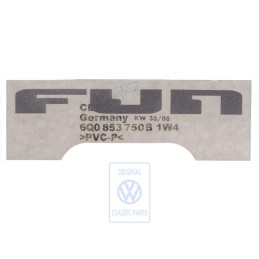 Γνήσιο VW Επιγραφή Μεμβράνης Ασημί - 6Q0853750B 1W4