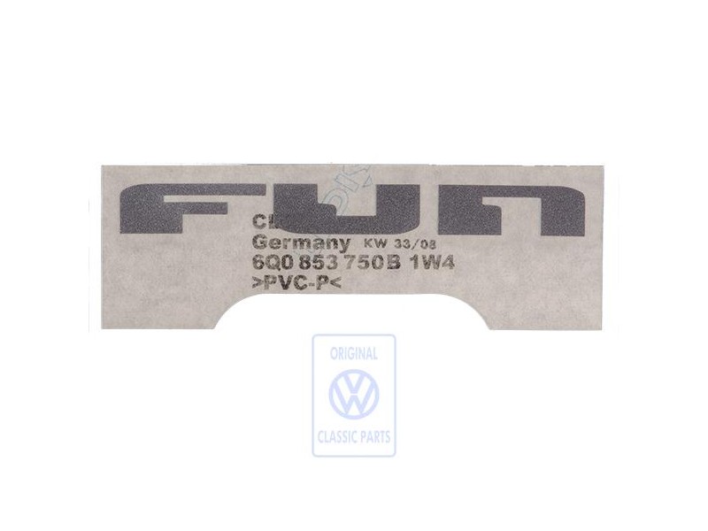 Γνήσιο VW Επιγραφή Μεμβράνης Ασημί - 6Q0853750B 1W4