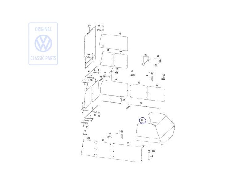 Γνήσιο VW Κουρτίνα Χώρου Καμπίνας Οδηγού - 701070409A
