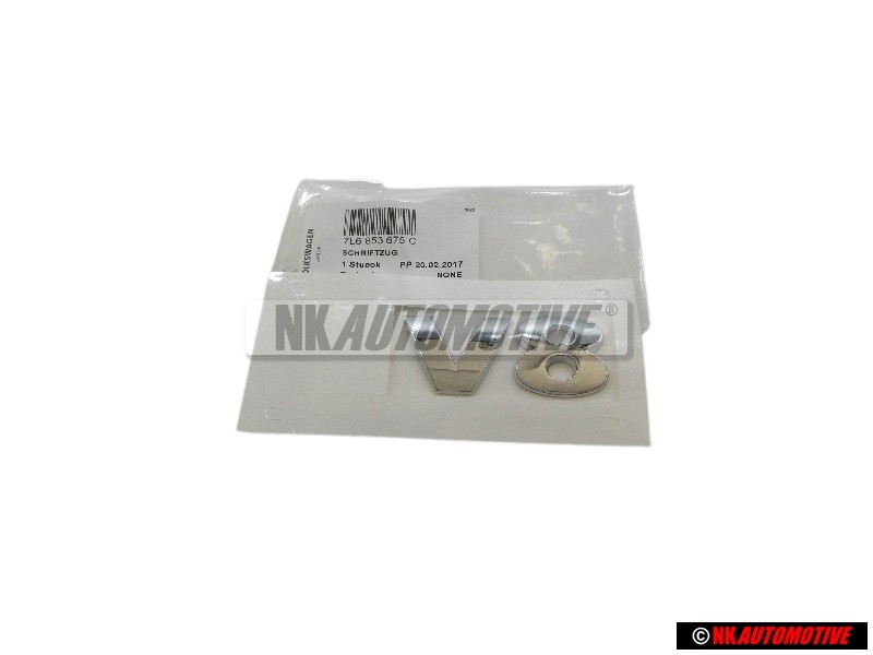 Γνήσιο VW V8 Οπίσθιο Σήμα Έμβλημα Χρωμέ - 7L6853675C