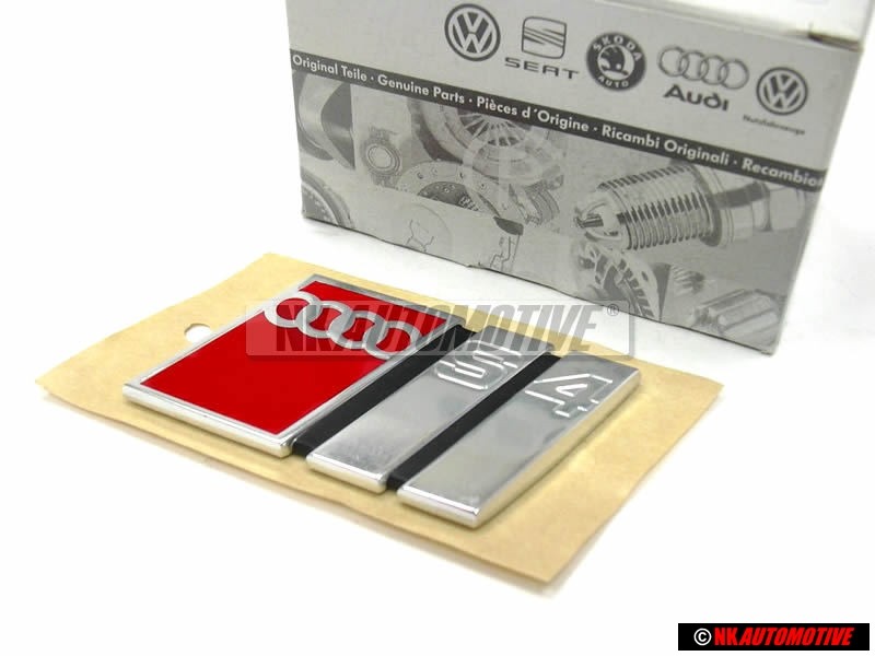 Γνήσιο Audi S4 Οπίσθιο Σήμα Έμβλημα Μάσκας Χρωμέ Κόκκινο - 4A9853735 2ZZ