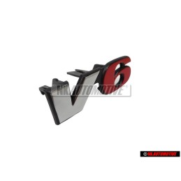 Γνήσιο VW V6 Εμπρόσθιο Σήμα Έμβλημα Μάσκας Χρωμέ Κόκκινο - 7D0853679D EQW