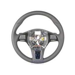 Γνήσιο VW Τιμόνι Πολλ. Λειτ. (Δέρμα) Μαύρο/Καφέ Amber - 7P6419091C ADJ