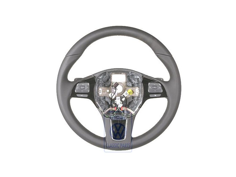 Γνήσιο VW Τιμόνι Πολλ. Λειτ. (Δέρμα) Μαύρο/Καφέ Amber - 7P6419091C ADJ