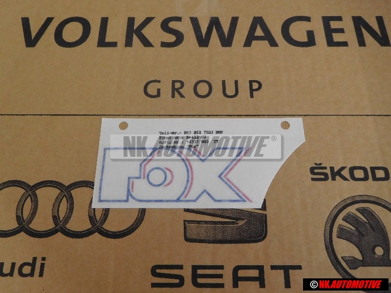 Γνήσιο VW Επιγραφή Μεμβράνης Ασημί Stratos/Pink/Marine - 867853750J BBP