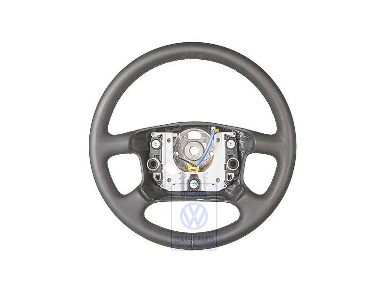 Γνήσιο VW Τιμόνι Δέρμα Μαύρο/Flanell Γκρι - 7D0419091AAKMY
