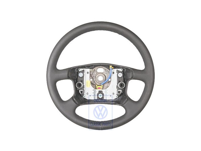 Γνήσιο VW Τιμόνι Δέρμα Μαύρο / Μπλε - 7D0419091AAPEQ