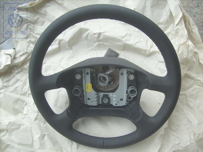 Γνήσιο VW Τιμόνι Δέρμα Μαύρο / Μπλε - 7D0419091T PEQ