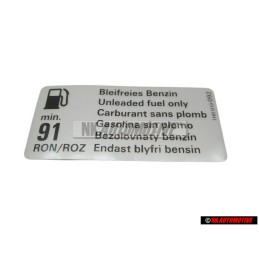 Γνήσιο VW Πινακίδα 'Αμόλυβδη Βενζίνη' - 1H0010092