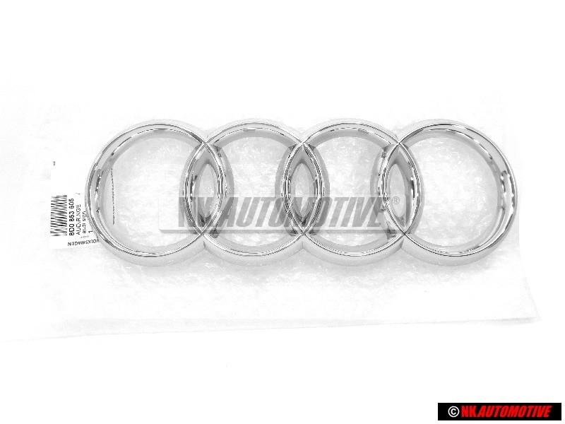 Γνήσιο Audi Δαχτυλίδια Εμπρόσθιο Σήμα Έμβλημα Μάσκας Χρωμέ - 8D0853605