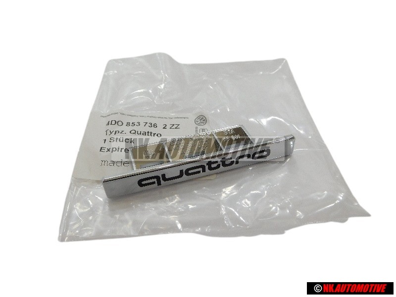 Γνήσιο Audi QUATTRO Εμπρόσθιο Σήμα Έμβλημα Μάσκας Χρωμέ - 4D0853736 2ZZ