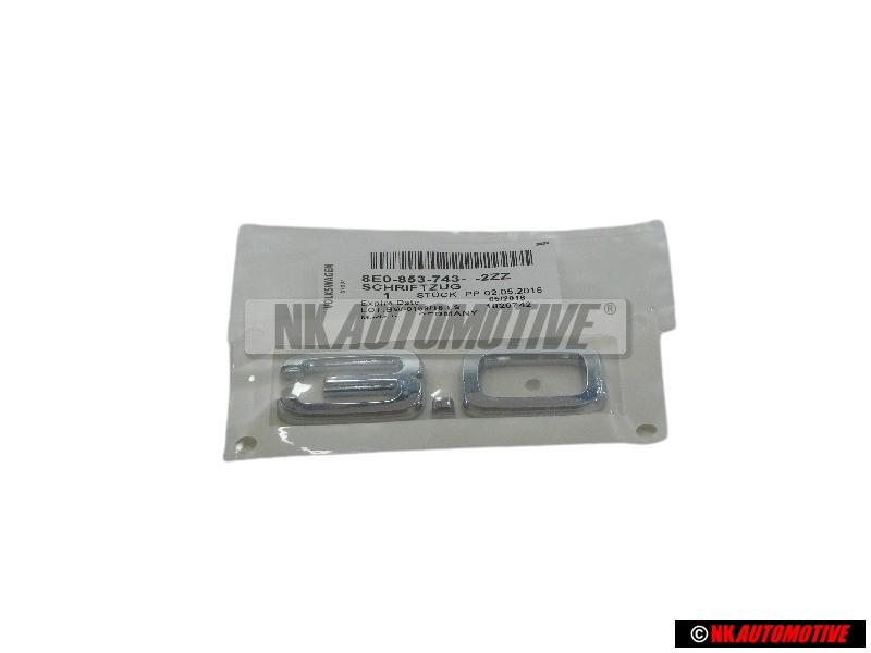 Γνήσιο Audi 3.0 Οπίσθιο Σήμα Έμβλημα Χρωμέ - 8E0853743 2ZZ