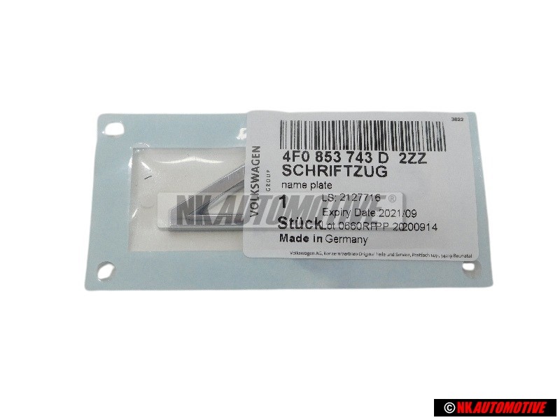 Γνήσιο Audi 4.2 Οπίσθιο Σήμα Έμβλημα Χρωμέ - 4F0853743D 2ZZ