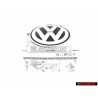 Γνήσιο VW Οπίσθιο Σήμα Έμβλημα Μάυρο Χρωμέ - 1C0853630K WV9