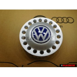 Γνήσιο VW Διακοσμητικό Καπάκι Τροχού Ασημί Brillant/Μπλε/Λευκό - 1C0601149D GTT