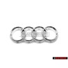 Γνήσιο Audi Δαχτυλίδια Εμπρόσθιο Σήμα Έμβλημα Μάσκας Χρωμέ - 4E0853605A 2ZZ