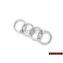Γνήσιο Audi Δαχτυλίδια Εμπρόσθιο Σήμα Έμβλημα Μάσκας Χρωμέ - 4E0853605A 2ZZ