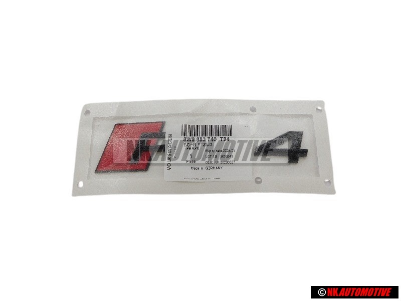 Γνήσιο Audi RS4 Οπίσθιο Σήμα Έμβλημα Μάυρο Κόκκινο - 8W9853740 T94