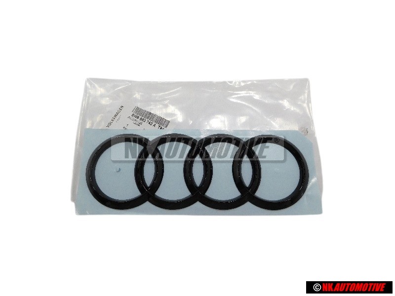 Γνήσιο Audi Δαχτυλίδια Οπίσθιο Σήμα Έμβλημα Μάυρο - 8W6853742A T94
