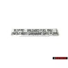 Γνήσιο VW Πινακίδα 'Unleaded' Fuel Only / Uniquement - 251000258B