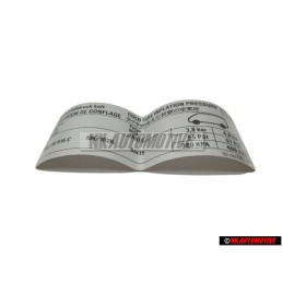 Γνήσιο VW Πινακίδα Πίεση Ελαστικών Κρύα Ελαστικό Ζάντα 195/70R15 - 701010082P