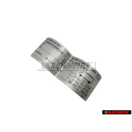 Γνήσιο VW Πινακίδα Πίεση Ελαστικών Κρύα Ελαστικό Ζάντα 195/70R15 - 701010082P