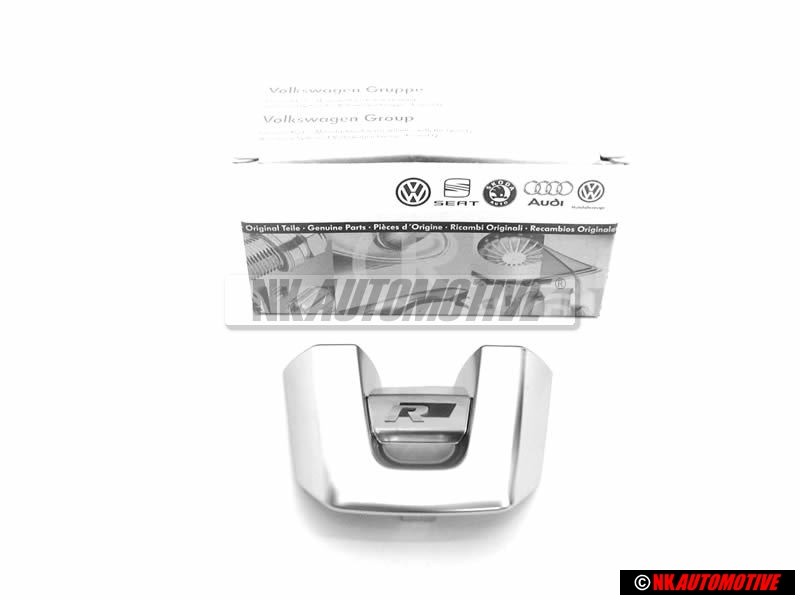 Γνήσιο VW R Πλακέτα Σήμα Έμβλημα Τιμονιού Aλουμίνιο - 1K8419685B POP
