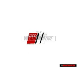 Γνήσιο Audi S6 Πλακέτα Σήμα Έμβλημα Τιμονιού Χρωμέ Κόκκινο - 4B0419685
