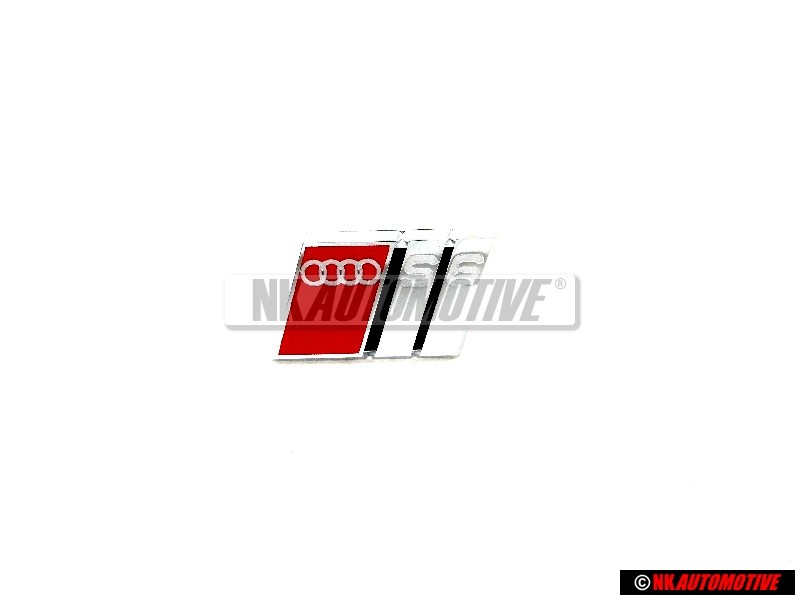 Γνήσιο Audi S6 Πλακέτα Σήμα Έμβλημα Τιμονιού Χρωμέ Κόκκινο - 4B0419685