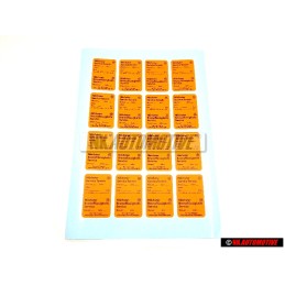 VW Classic Parts Πορτοκαλί Volkswagen Αυτοκόλλητα Σέρβις 16 τεμάχια - ZCP902673