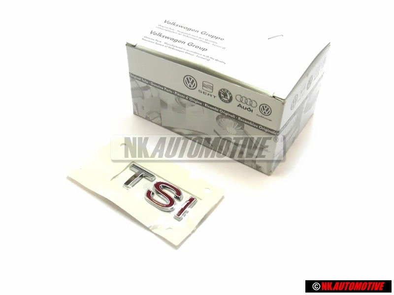 Γνήσιο VW TSI Οπίσθιο Σήμα Έμβλημα Χρωμέ Κόκκινο - 1K5853675J GQF
