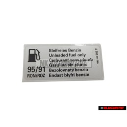 Γνήσιο VW Πινακίδα 'Αμόλυβδη Βενζίνη' - 1H0010092C