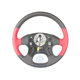 Γνήσιο VW Τιμόνι (Δέρμα) Σατινέ Μαύρο/Flash Κόκκινο - 1H0419091AMEQZ