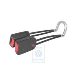 Γνήσιο VW Ασφάλεια Διπλής Ζώνης Σατινέ Μαύρο/Κόκκινο Φωτιάς - 1H0857739A FCN