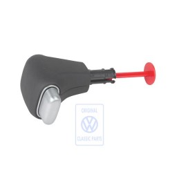 Γνήσιο VW Λαβή Μοχλού Αλλαγής (Δέρμα) Μαύρο/Μαύρο - 1J1713139J QHT