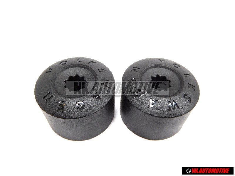 2x Γνήσιο VW Βιδωτό Καπάκι Τροχού Σατινέ Μαύρο - 3C0601173 9B9