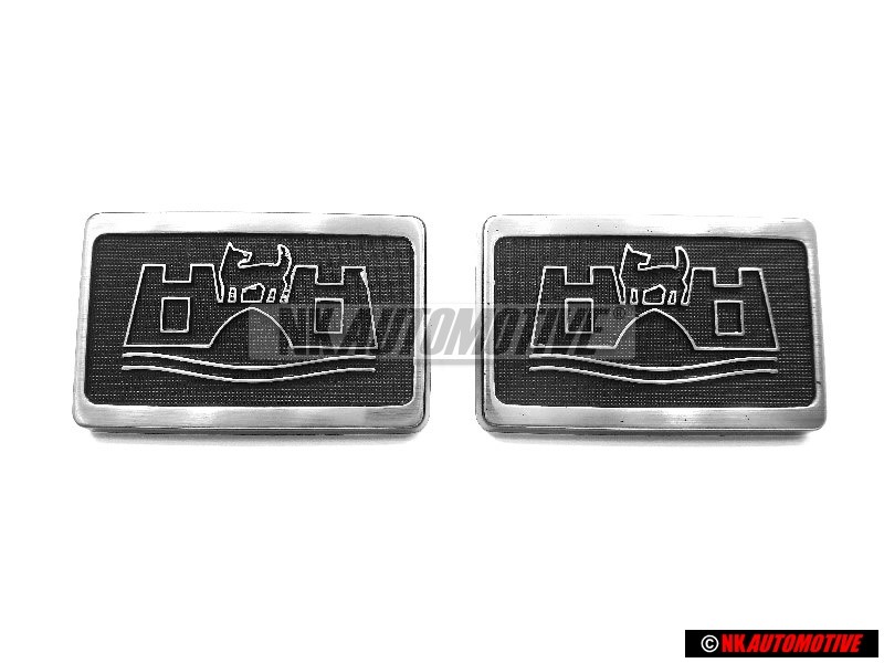 2x Γνήσιο VW Διάφραγμα Με Σήμα Μάρκας Σατινέ Μαύρο/Χρώμιο - 165853688A GX2