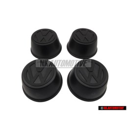 4x Γνήσιο VW Διακοσμητικό Καπάκι Τροχού Σατινέ Μαύρο - 321601171A 01C