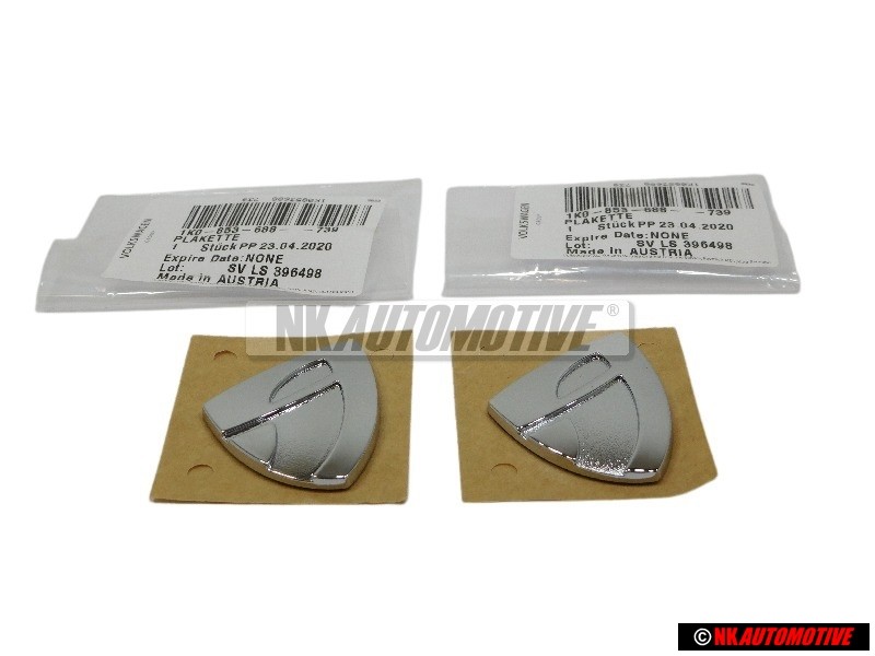 2x Γνήσιο VW Πλακέτα (Αυτοκόλλητη) Χρωμέ - 1K0853688 739