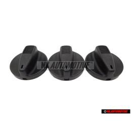 3x Γνήσιο VW Κουμπί Σατινέ Μαύρο - 1H0819129 01C