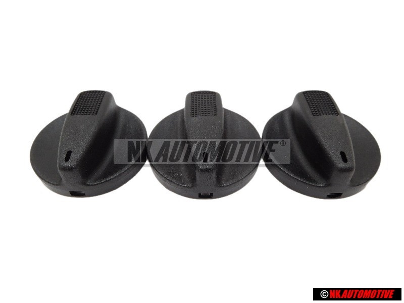 3x Γνήσιο VW Κουμπί Σατινέ Μαύρο - 1H0819129 01C