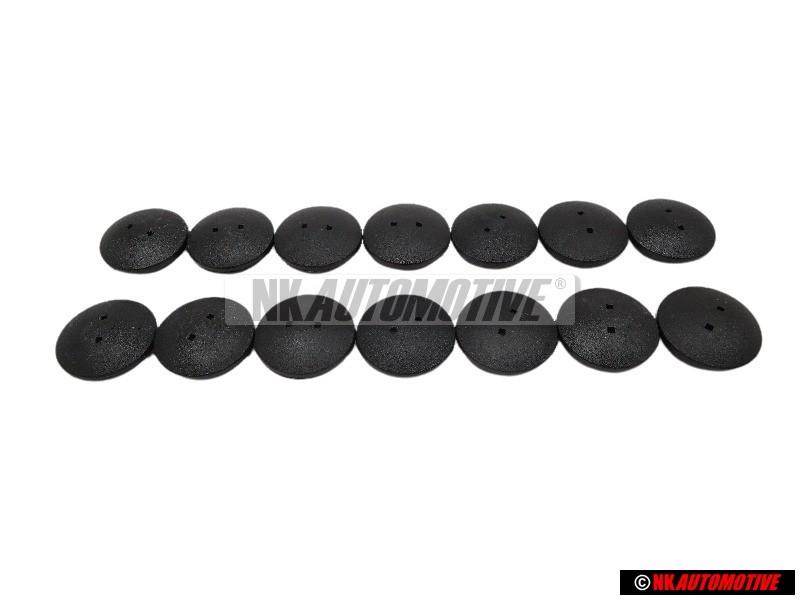 14x Γνήσιο VW Κουμπί Σατινέ Μαύρο - N 9009360101C