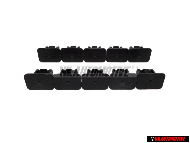 10x Γνήσιο VW Κλιπ Σατινέ Μαύρο - 357867646 9B9