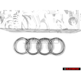 Γνήσιο Audi Δαχτυλίδια Εμπρόσθιο Σήμα Έμβλημα Μάσκας Χρωμέ - 4D0853605A 2ZZ