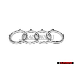 Γνήσιο Audi Δαχτυλίδια Εμπρόσθιο Σήμα Έμβλημα Μάσκας Χρωμέ - 4D0853605A 2ZZ